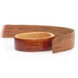 Bentwood ring made by steam bending thin strips of wood to produce strong and durable rings
