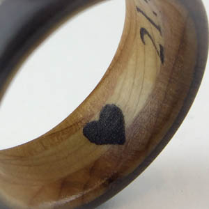 inscription inside wooden wedding rings