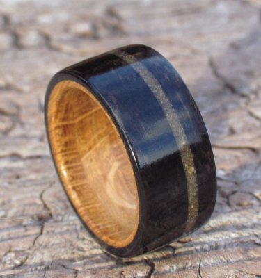 Black Norfolk Fen Oak And Sand Inlay Ring